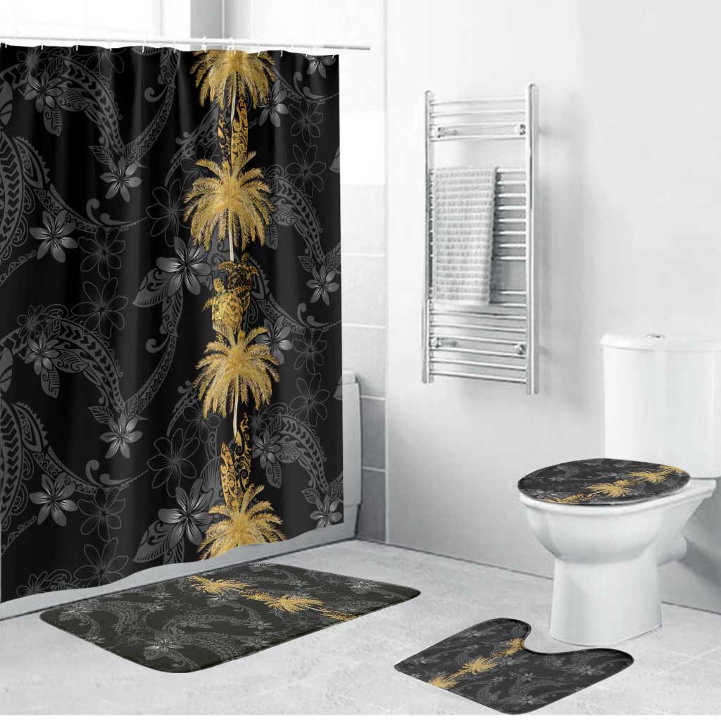 Hawaiian Honu And Surfboards Bathroom Set Gold Style - Polynesian Pride
