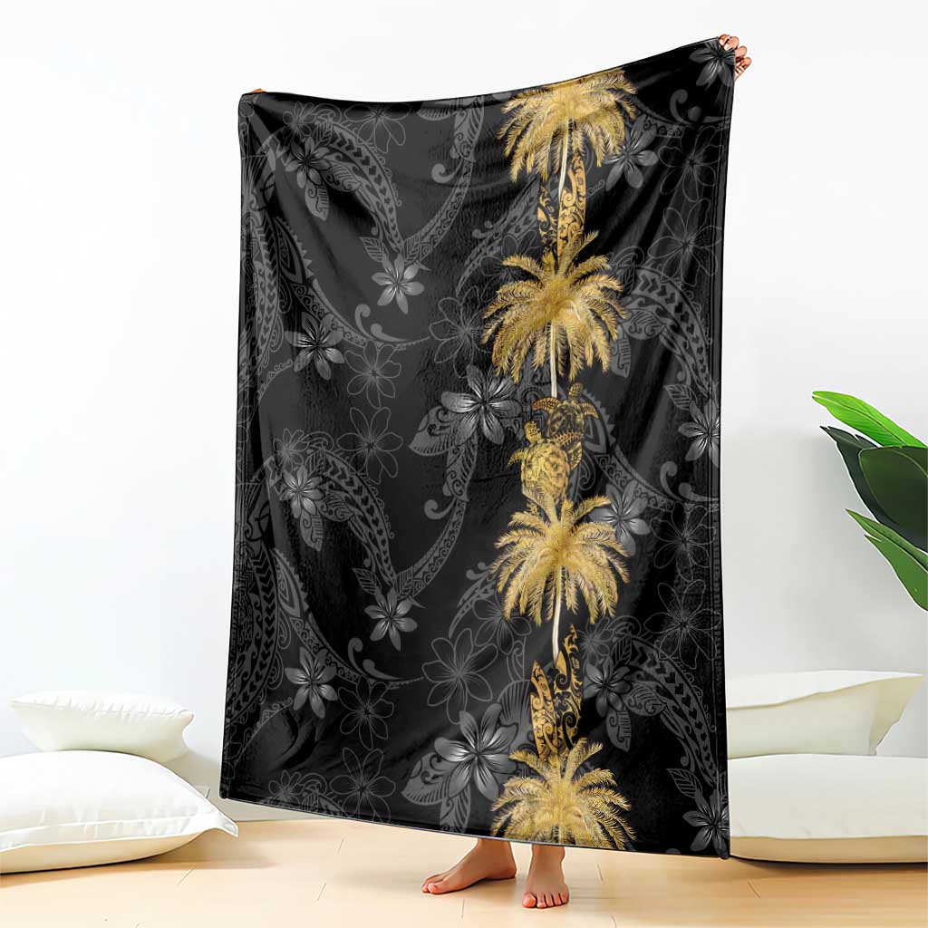 Hawaiian Honu And Surfboards Blanket Gold Style - Polynesian Pride