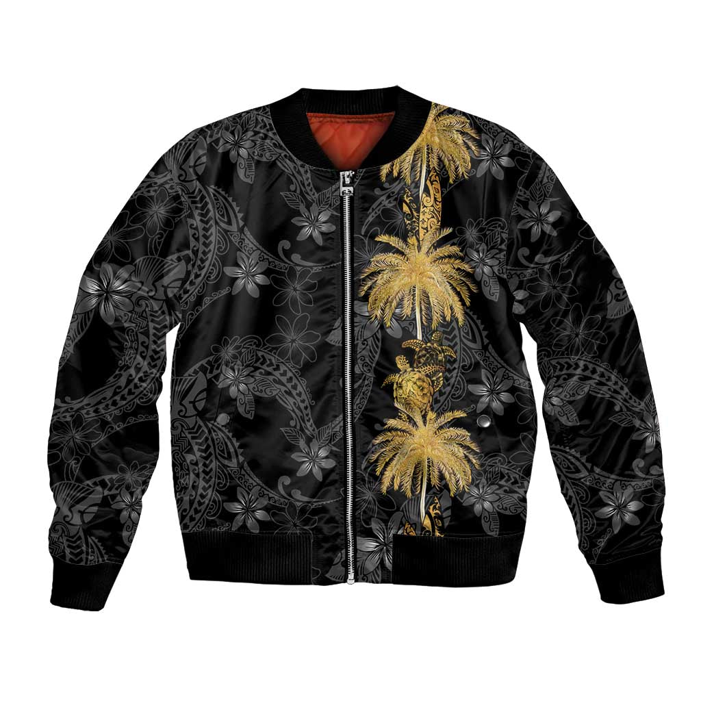 Hawaiian Honu And Surfboards Bomber Jacket Gold Style LT05 Unisex Gold - Polynesian Pride