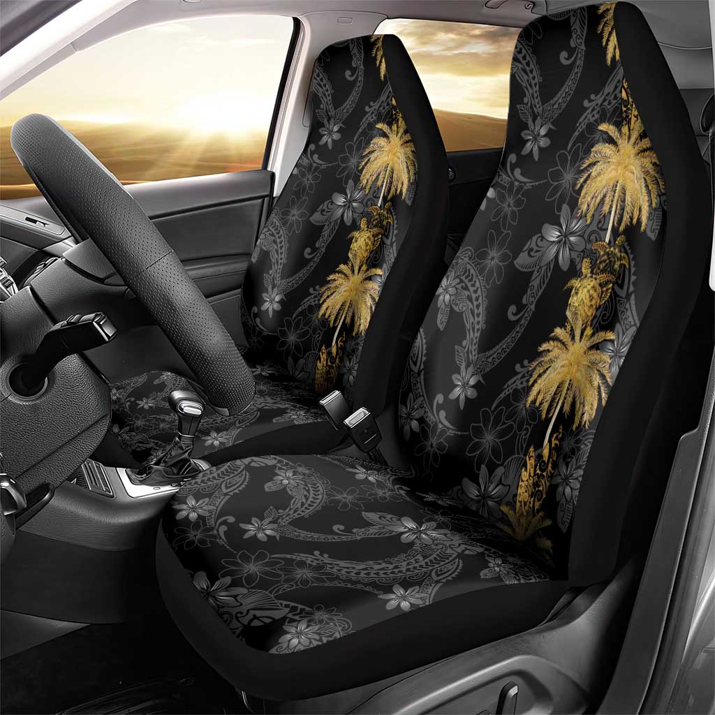 Hawaiian Honu And Surfboards Car Seat Cover Gold Style - Polynesian Pride