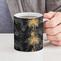 Hawaiian Honu And Surfboards Ceramic Mug Gold Style - Polynesian Pride