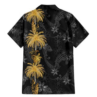Hawaiian Honu And Surfboards Family Matching Mermaid Dress and Hawaiian Shirt Gold Style - Polynesian Pride