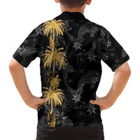 Hawaiian Honu And Surfboards Family Matching Puletasi and Hawaiian Shirt Gold Style LT05 - Polynesian Pride