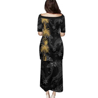 Hawaiian Honu And Surfboards Family Matching Puletasi and Hawaiian Shirt Gold Style LT05 - Polynesian Pride