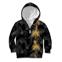 Hawaiian Honu And Surfboards Kid Hoodie Gold Style - Polynesian Pride