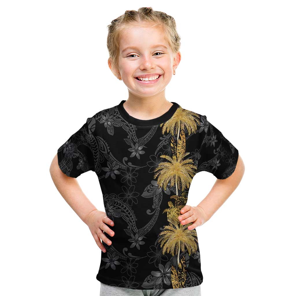 Hawaiian Honu And Surfboards Kid T Shirt Gold Style LT05 Gold - Polynesian Pride