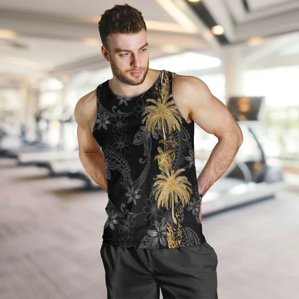 Hawaiian Honu And Surfboards Men Tank Top Gold Style - Polynesian Pride