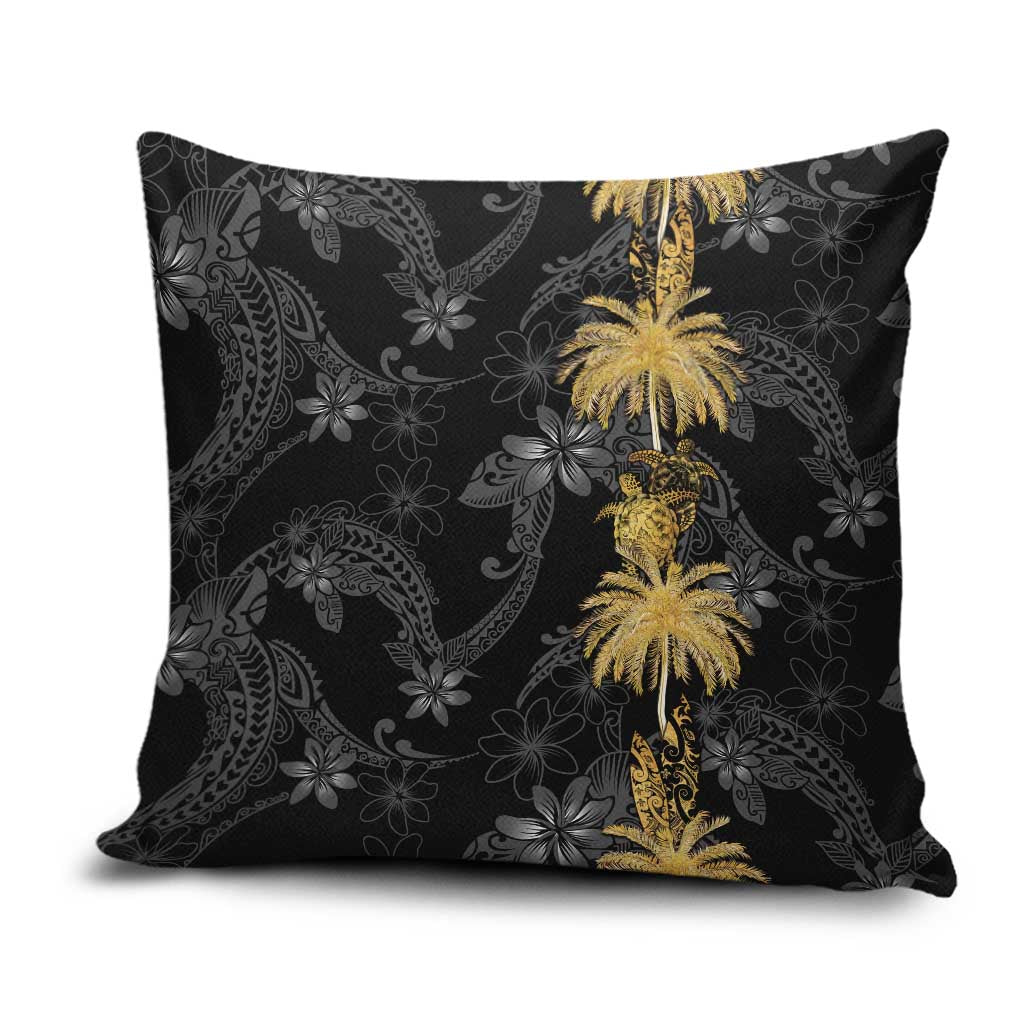 Hawaiian Honu And Surfboards Pillow Cover Gold Style - Polynesian Pride