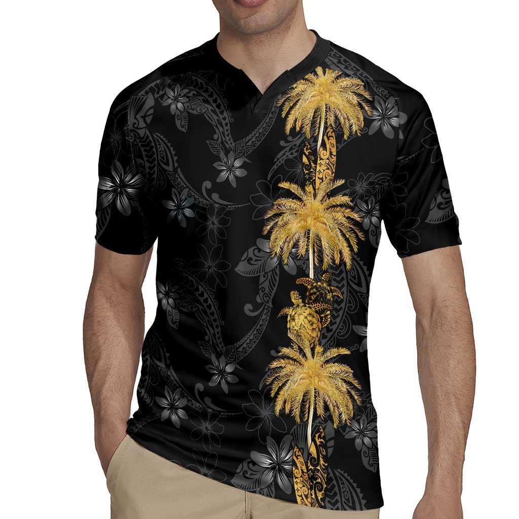 Hawaiian Honu And Surfboards Rugby Jersey Gold Style - Polynesian Pride