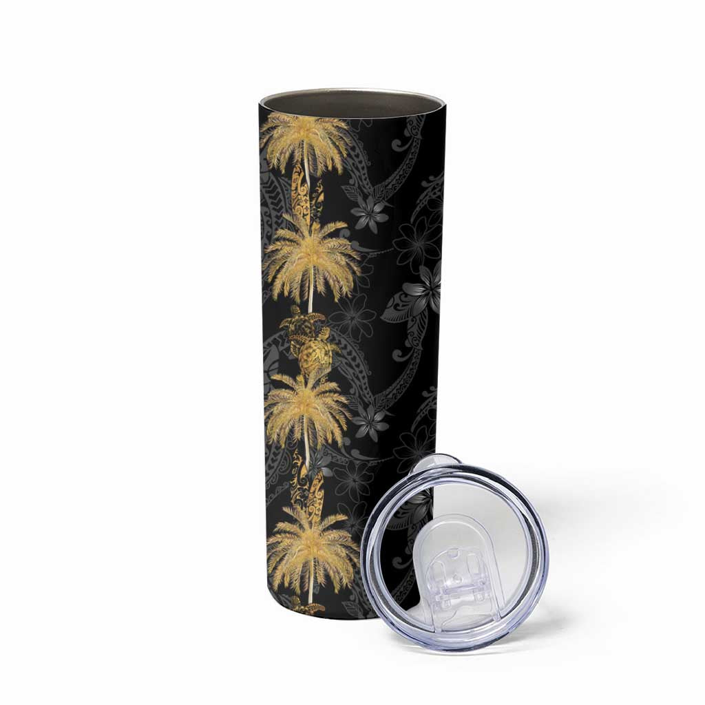 Hawaiian Honu And Surfboards Skinny Tumbler Gold Style - Polynesian Pride