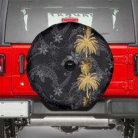 Hawaiian Honu And Surfboards Spare Tire Cover Gold Style - Polynesian Pride