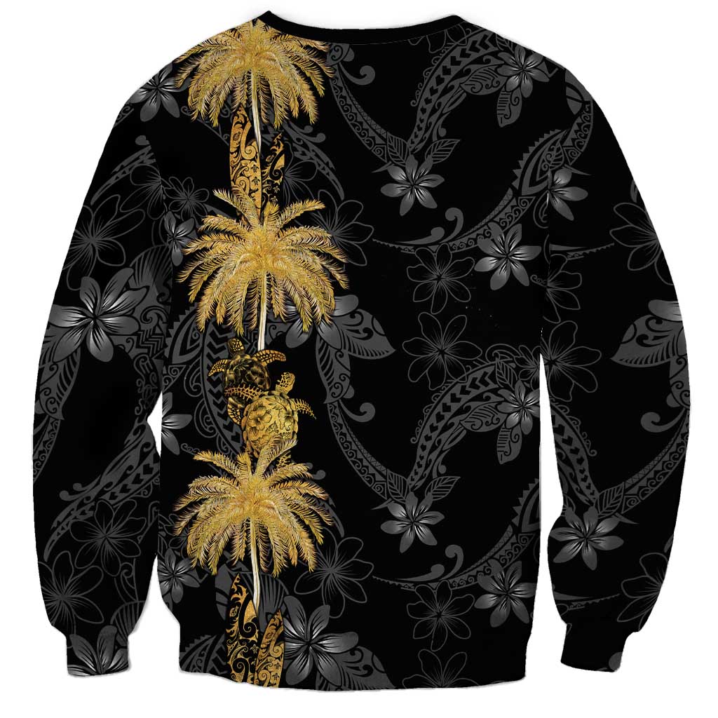 Hawaiian Honu And Surfboards Sweatshirt Gold Style - Polynesian Pride