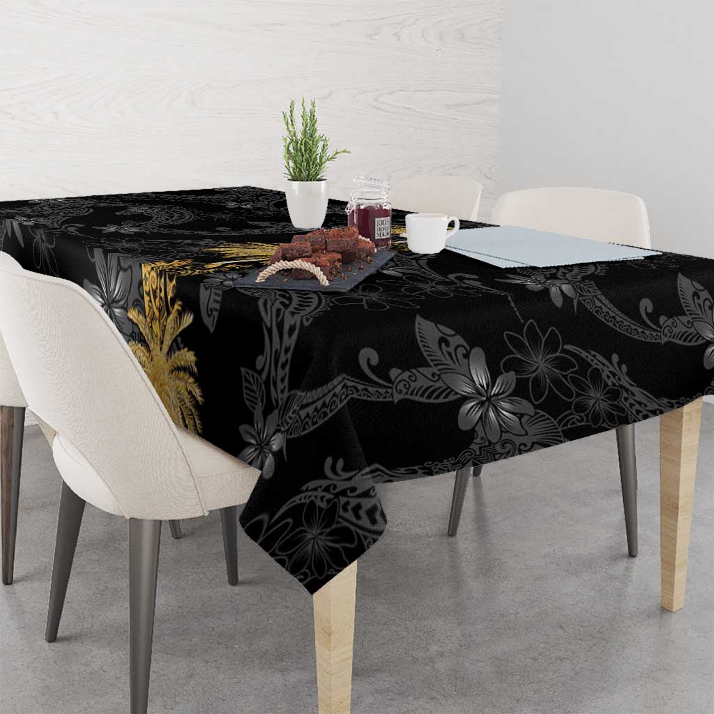 Hawaiian Honu And Surfboards Tablecloth Gold Style - Polynesian Pride