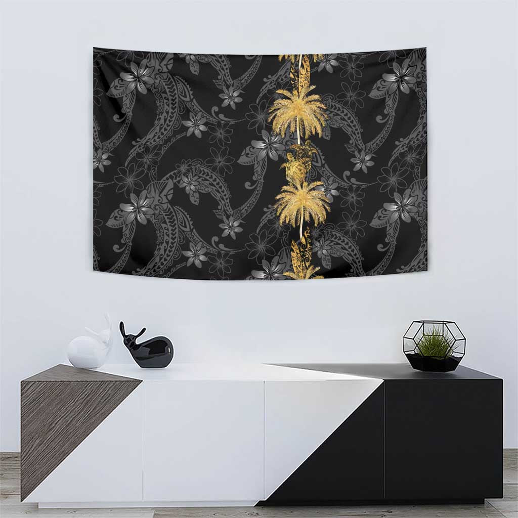 Hawaiian Honu And Surfboards Tapestry Gold Style - Polynesian Pride