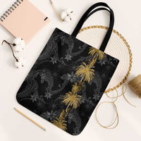 Hawaiian Honu And Surfboards Tote Bag Gold Style LT05 Black Strap One Size Gold - Polynesian Pride