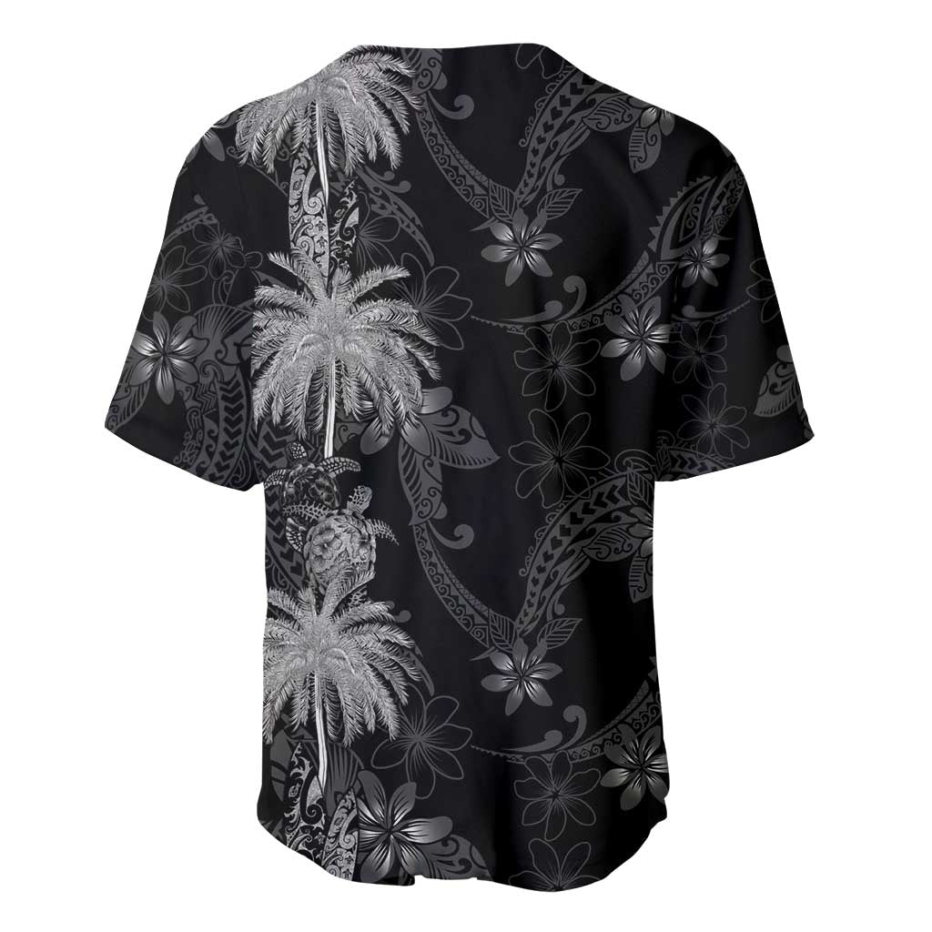Hawaiian Honu And Surfboards Baseball Jersey Silver Style - Polynesian Pride