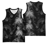 Hawaiian Honu And Surfboards Basketball Jersey Silver Style - Polynesian Pride