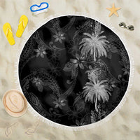 Hawaiian Honu And Surfboards Beach Blanket Silver Style - Polynesian Pride