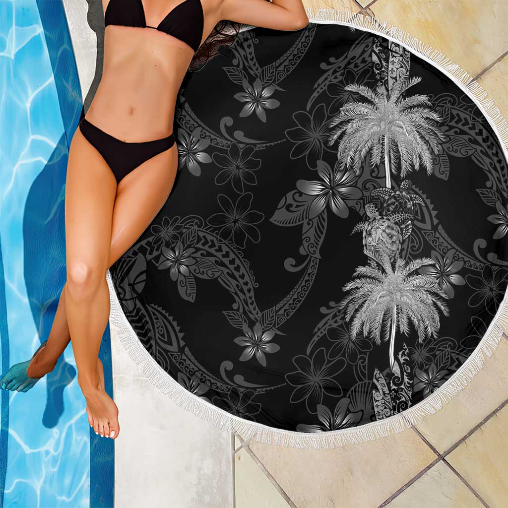 Hawaiian Honu And Surfboards Beach Blanket Silver Style - Polynesian Pride