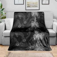 Hawaiian Honu And Surfboards Blanket Silver Style - Polynesian Pride
