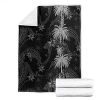 Hawaiian Honu And Surfboards Blanket Silver Style - Polynesian Pride
