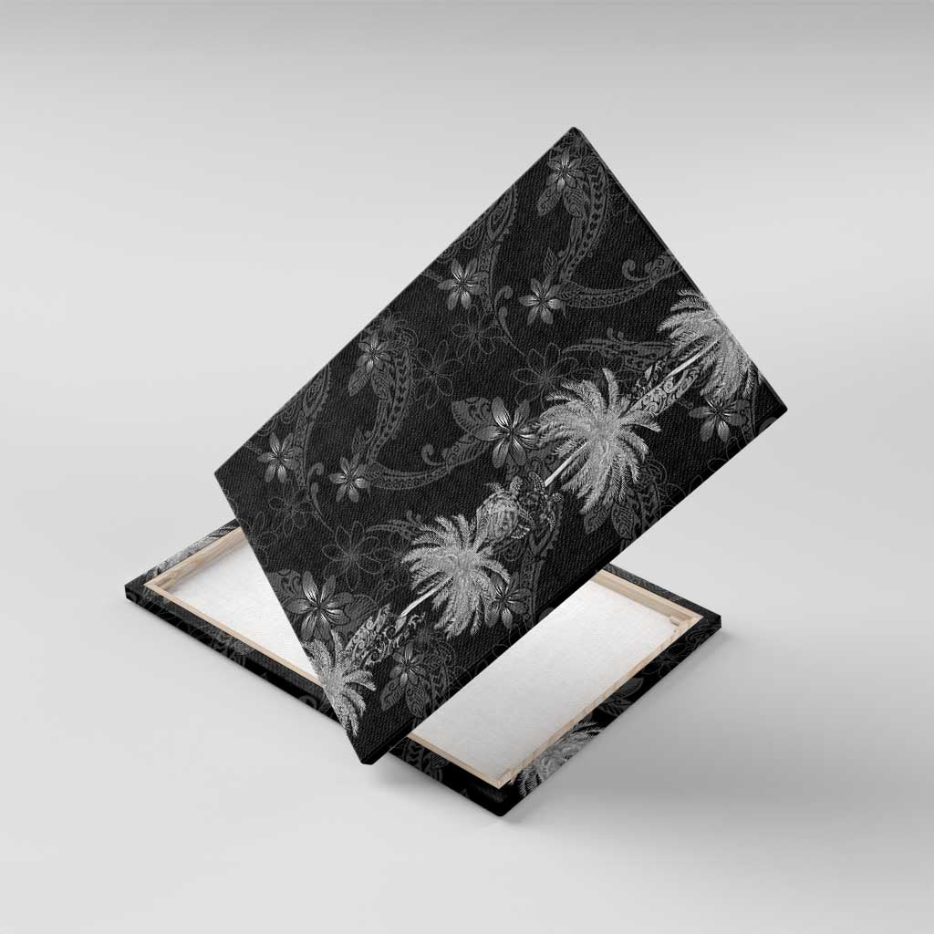 Hawaiian Honu And Surfboards Canvas Wall Art Silver Style - Polynesian Pride