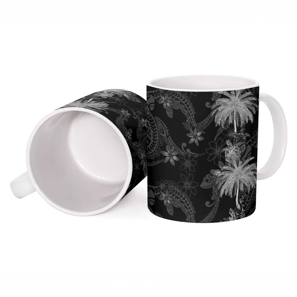 Hawaiian Honu And Surfboards Ceramic Mug Silver Style - Polynesian Pride