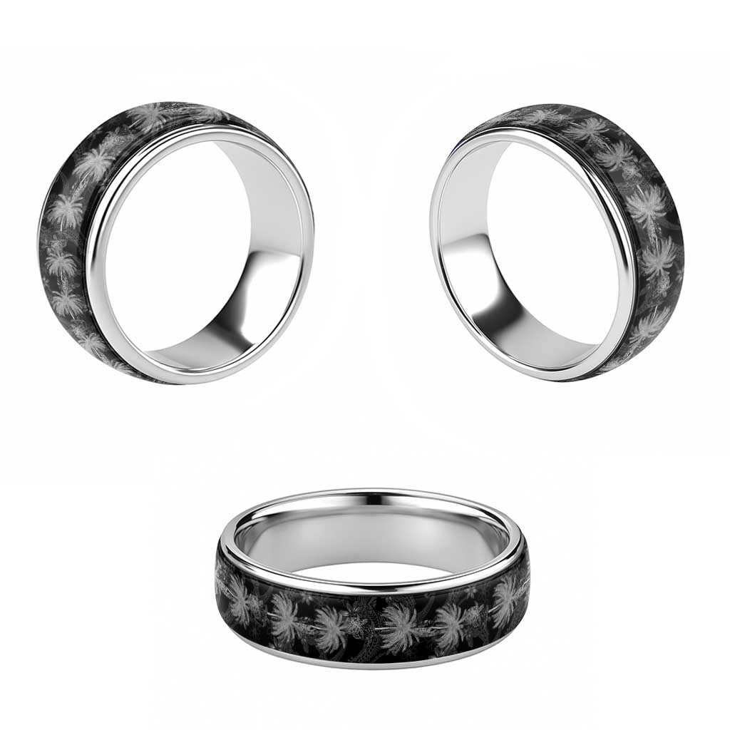 Hawaiian Honu And Surfboards Classic Ring Silver Style LT05 - Polynesian Pride