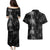 Hawaiian Honu And Surfboards Couples Matching Puletasi and Hawaiian Shirt Silver Style - Polynesian Pride