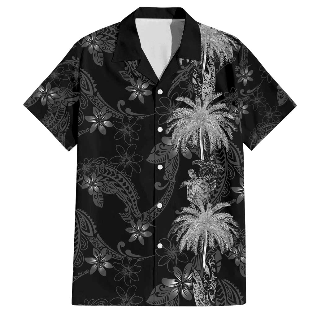 Hawaiian Honu And Surfboards Family Matching Off Shoulder Short Dress and Hawaiian Shirt Silver Style - Polynesian Pride