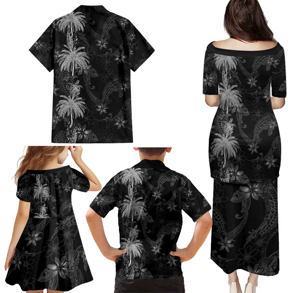 Hawaiian Honu And Surfboards Family Matching Puletasi and Hawaiian Shirt Silver Style LT05 - Polynesian Pride