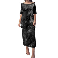 Hawaiian Honu And Surfboards Family Matching Puletasi and Hawaiian Shirt Silver Style LT05 Mom's Dress Silver - Polynesian Pride