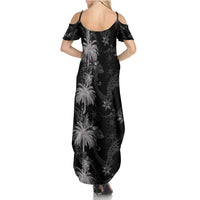 Hawaiian Honu And Surfboards Family Matching Summer Maxi Dress and Hawaiian Shirt Silver Style - Polynesian Pride