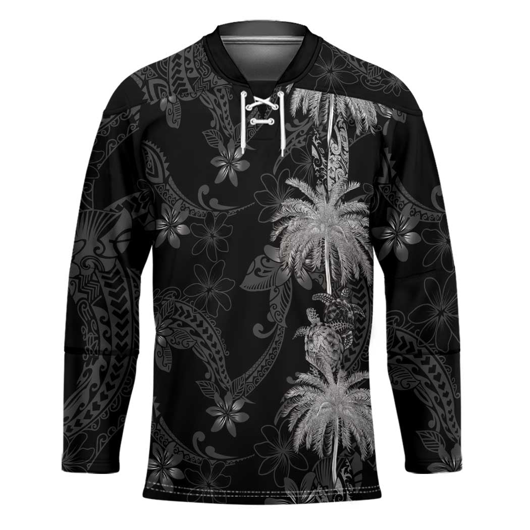 Hawaiian Honu And Surfboards Hockey Jersey Silver Style - Polynesian Pride