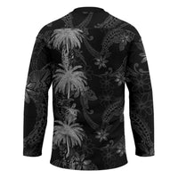 Hawaiian Honu And Surfboards Hockey Jersey Silver Style - Polynesian Pride