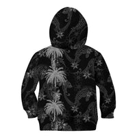 Hawaiian Honu And Surfboards Kid Hoodie Silver Style - Polynesian Pride