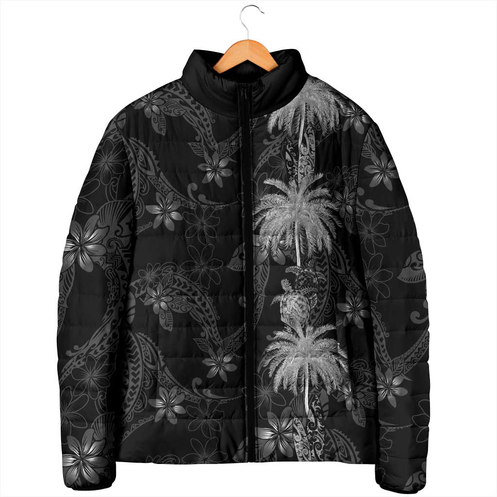 Hawaiian Honu And Surfboards Padded Jacket Silver Style - Polynesian Pride
