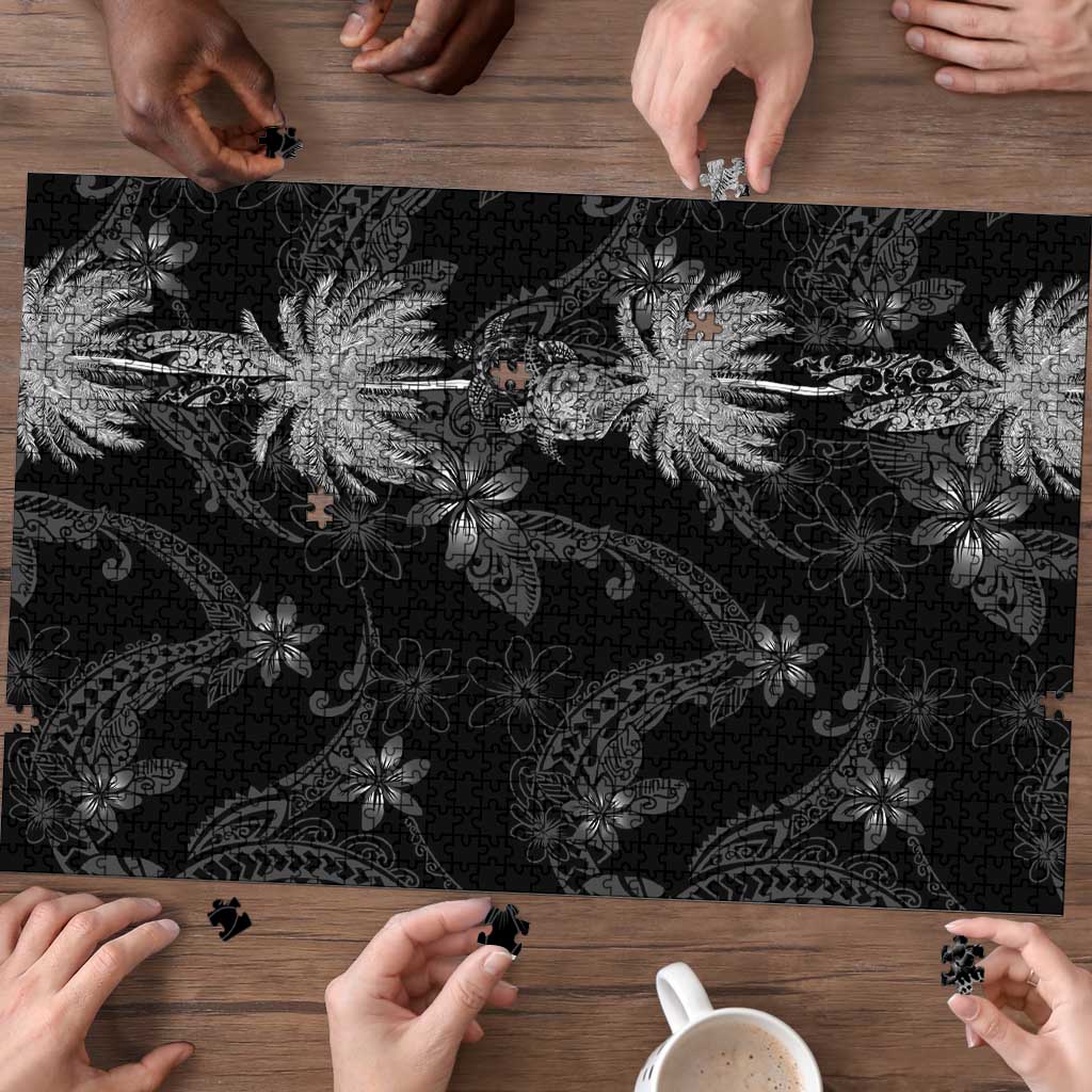 Hawaiian Honu And Surfboards Puzzle Silver Style - Polynesian Pride