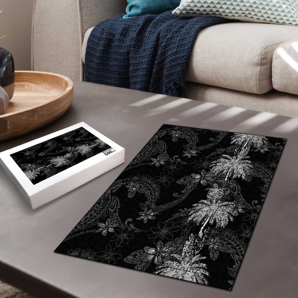 Hawaiian Honu And Surfboards Puzzle Silver Style - Polynesian Pride