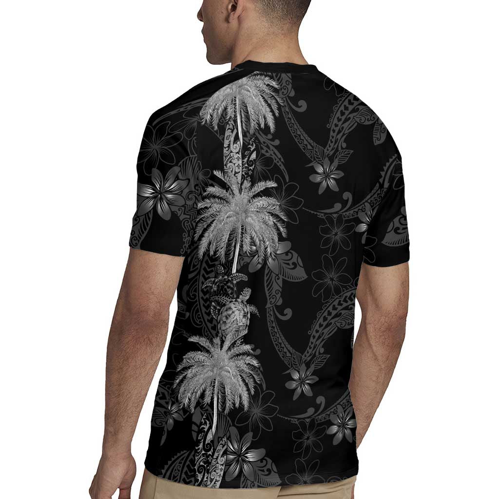 Hawaiian Honu And Surfboards Rugby Jersey Silver Style - Polynesian Pride