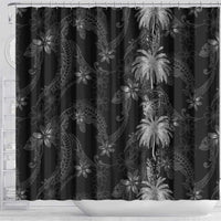 Hawaiian Honu And Surfboards Shower Curtain Silver Style - Polynesian Pride