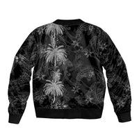 Hawaiian Honu And Surfboards Sleeve Zip Bomber Jacket Silver Style LT05 - Polynesian Pride