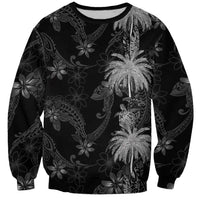 Hawaiian Honu And Surfboards Sweatshirt Silver Style LT05 Unisex Silver - Polynesian Pride