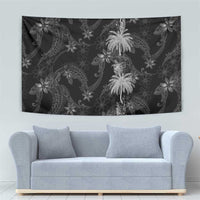 Hawaiian Honu And Surfboards Tapestry Silver Style - Polynesian Pride