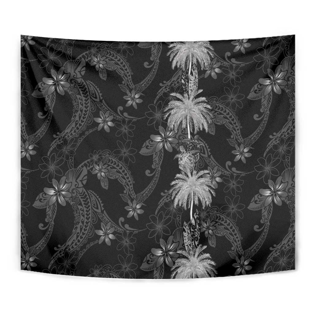Hawaiian Honu And Surfboards Tapestry Silver Style - Polynesian Pride