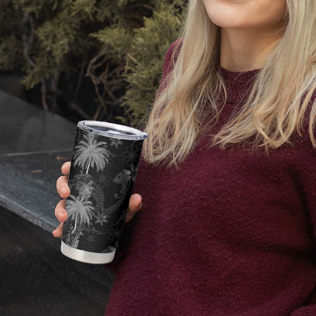 Hawaiian Honu And Surfboards Tumbler Cup Silver Style - Polynesian Pride