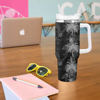Hawaiian Honu And Surfboards Tumbler With Handle Silver Style - Polynesian Pride