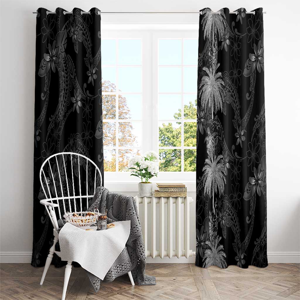 Hawaiian Honu And Surfboards Window Curtain Silver Style - Polynesian Pride