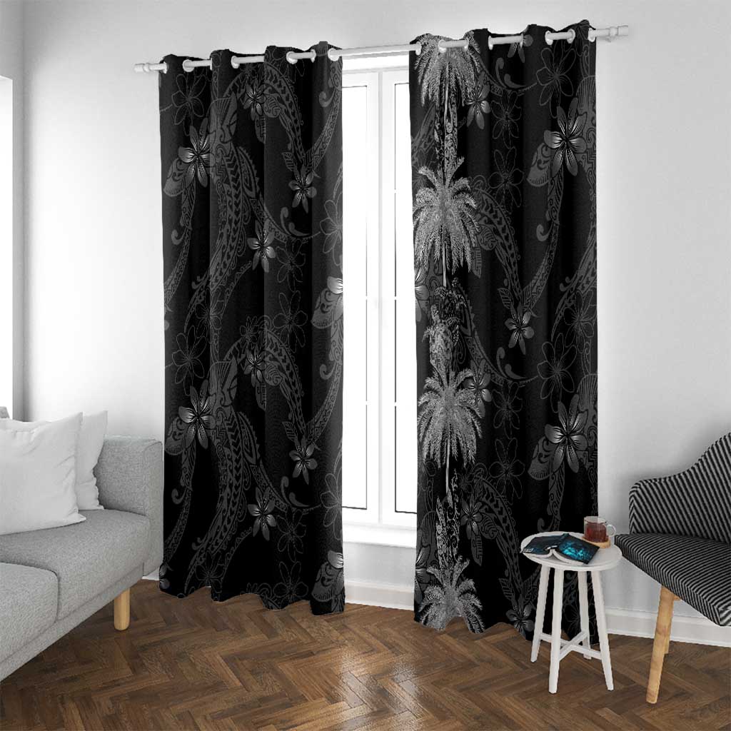 Hawaiian Honu And Surfboards Window Curtain Silver Style - Polynesian Pride