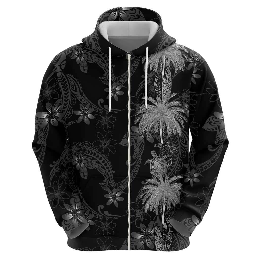 Hawaiian Honu And Surfboards Zip Hoodie Silver Style - Polynesian Pride